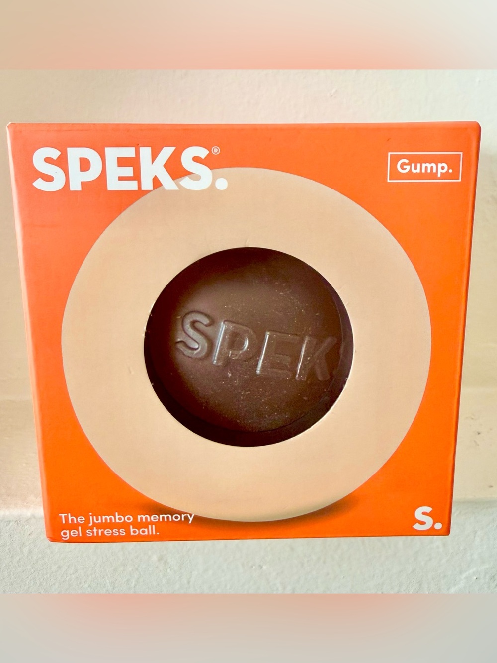 NEW! SPEKS JUMBO GUMP Memory Gel Stress Ball - “reef” (orange)